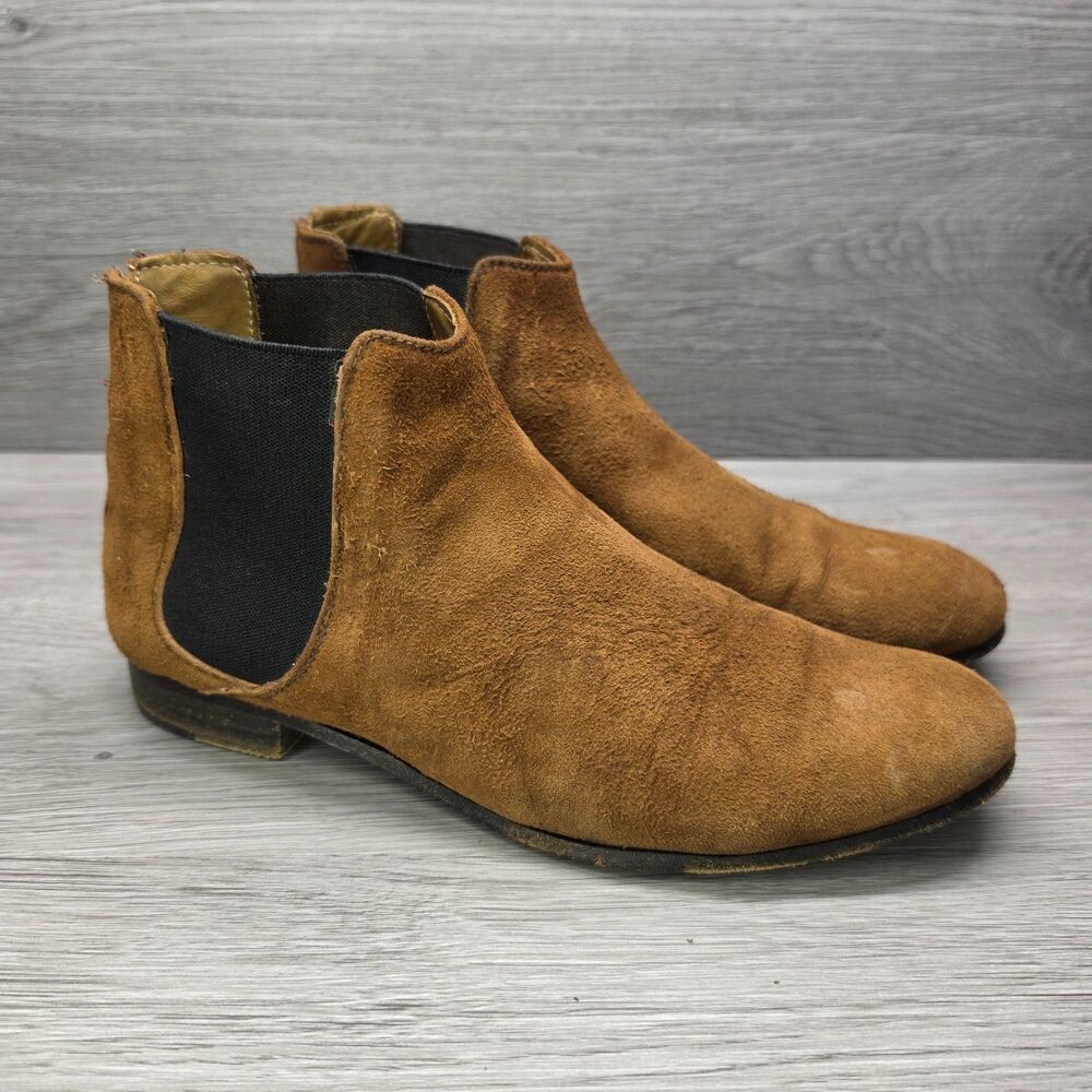 Billy Reid Mens Brown Suede Chelsea Boots Hand Made In Italy Size 7.5 M Ankle